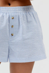 Striped Elastic Waist Shorts OutfitFlow